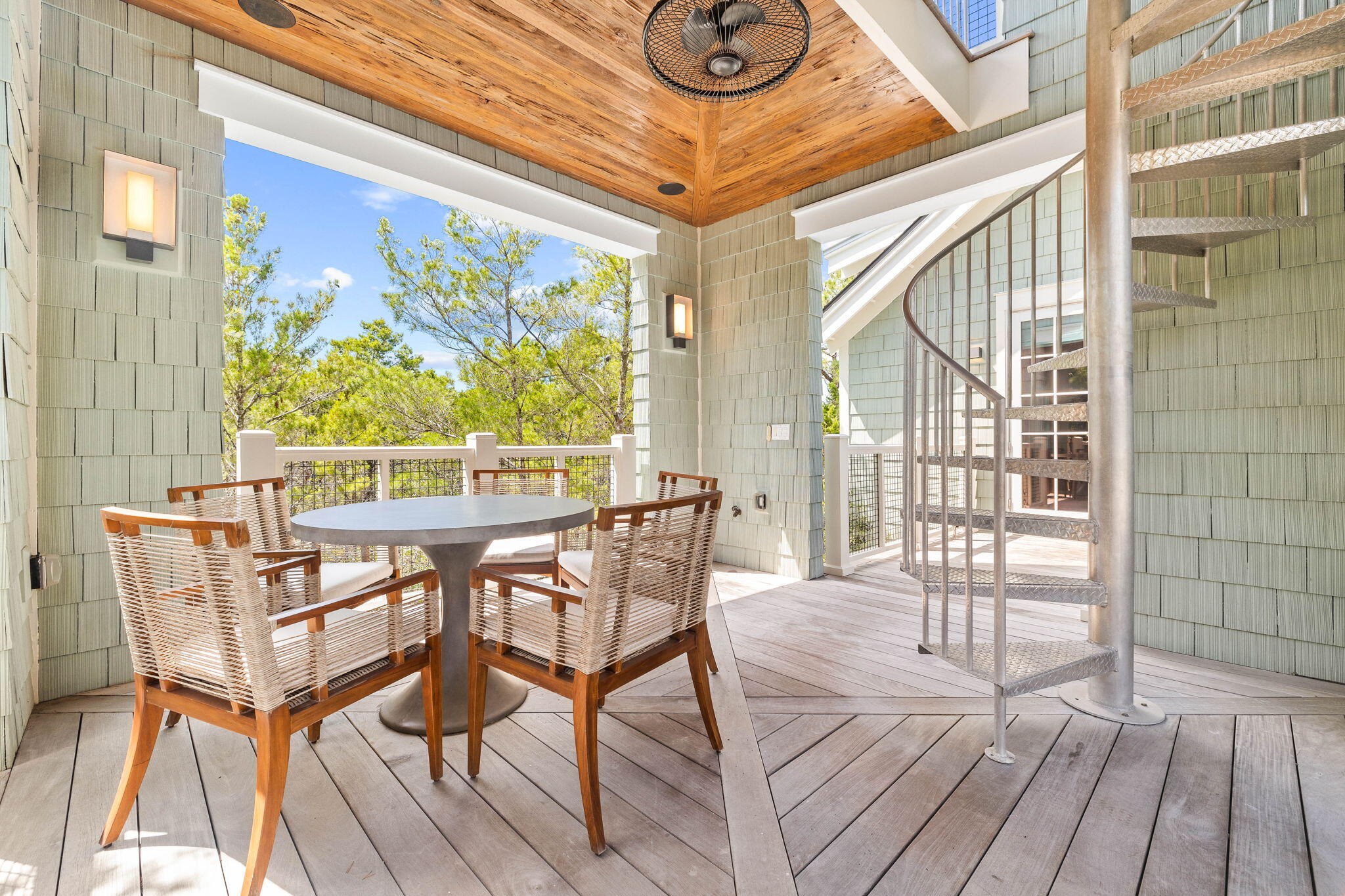 58 Coopersmith Ln Inlet Beach Inlet Beach, FL 32461 - Photo 85 of 130 a view of a dining room with furniture a chandelier and wooden floor
