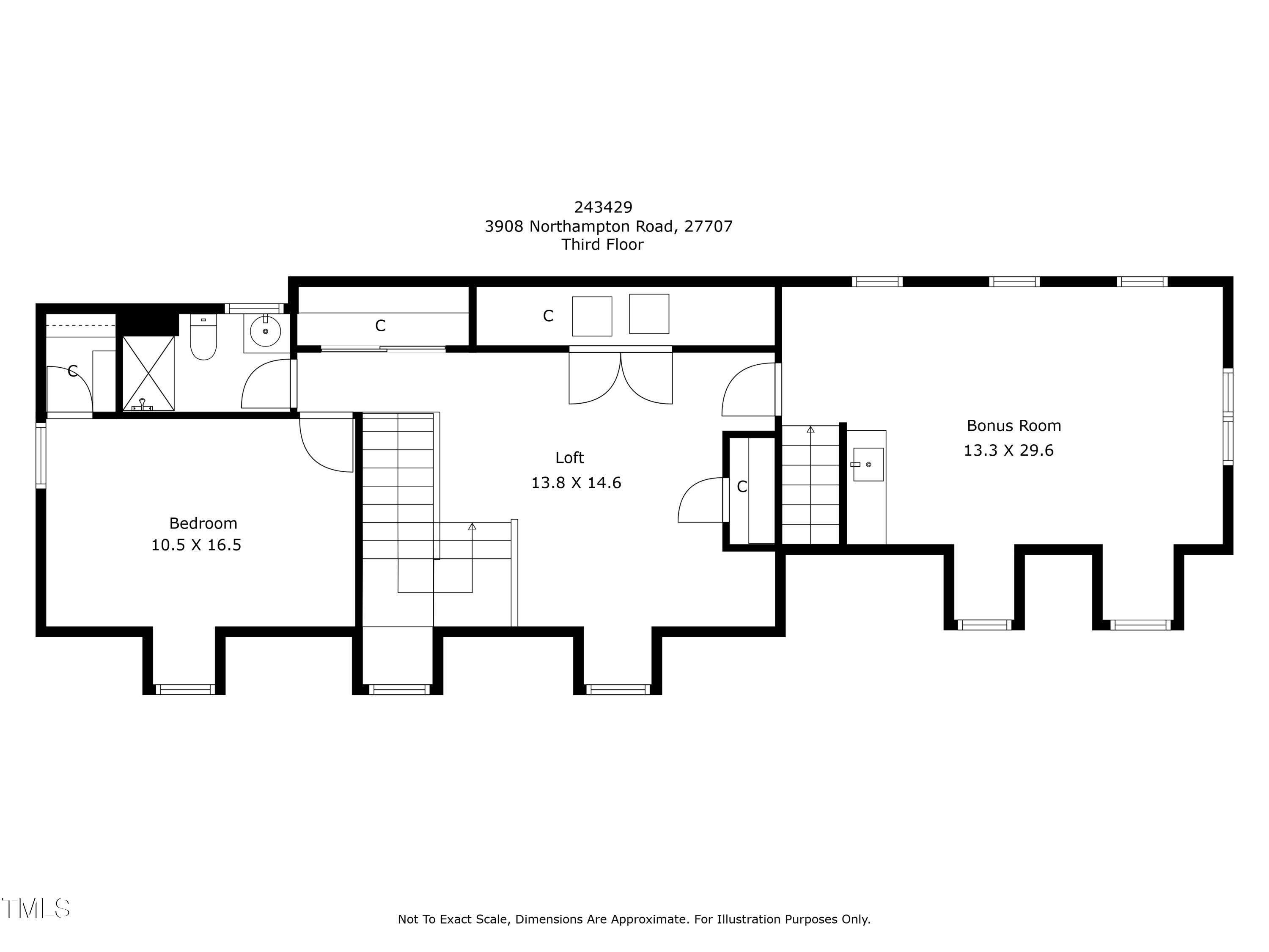 3908 Northampton Road Durham, NC 27707 - Photo 48 of 49 Third Floor Plan