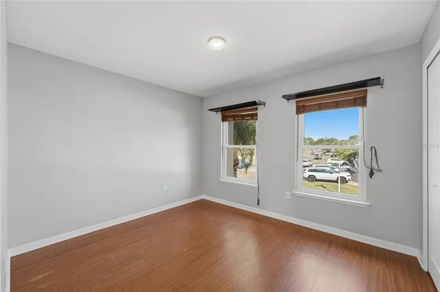 an empty room with windows