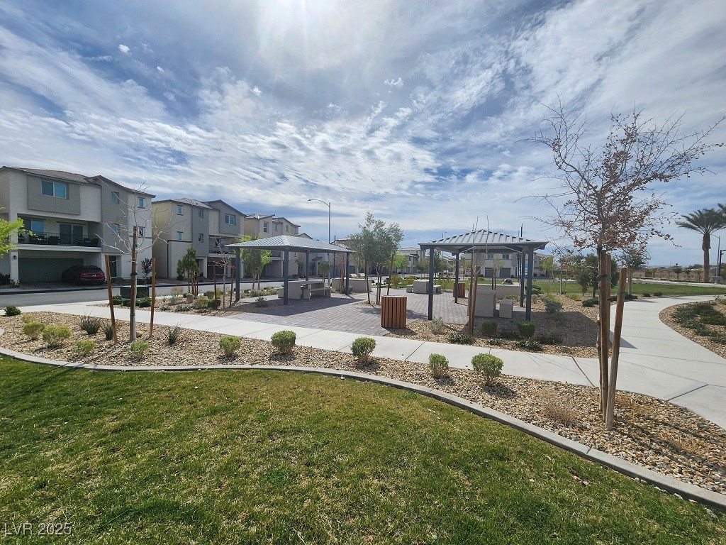6925 Spicy Merlot Street North Las Vegas, NV 89086 - Photo 26 of 33 View of home's community with a gazebo, a lawn, a