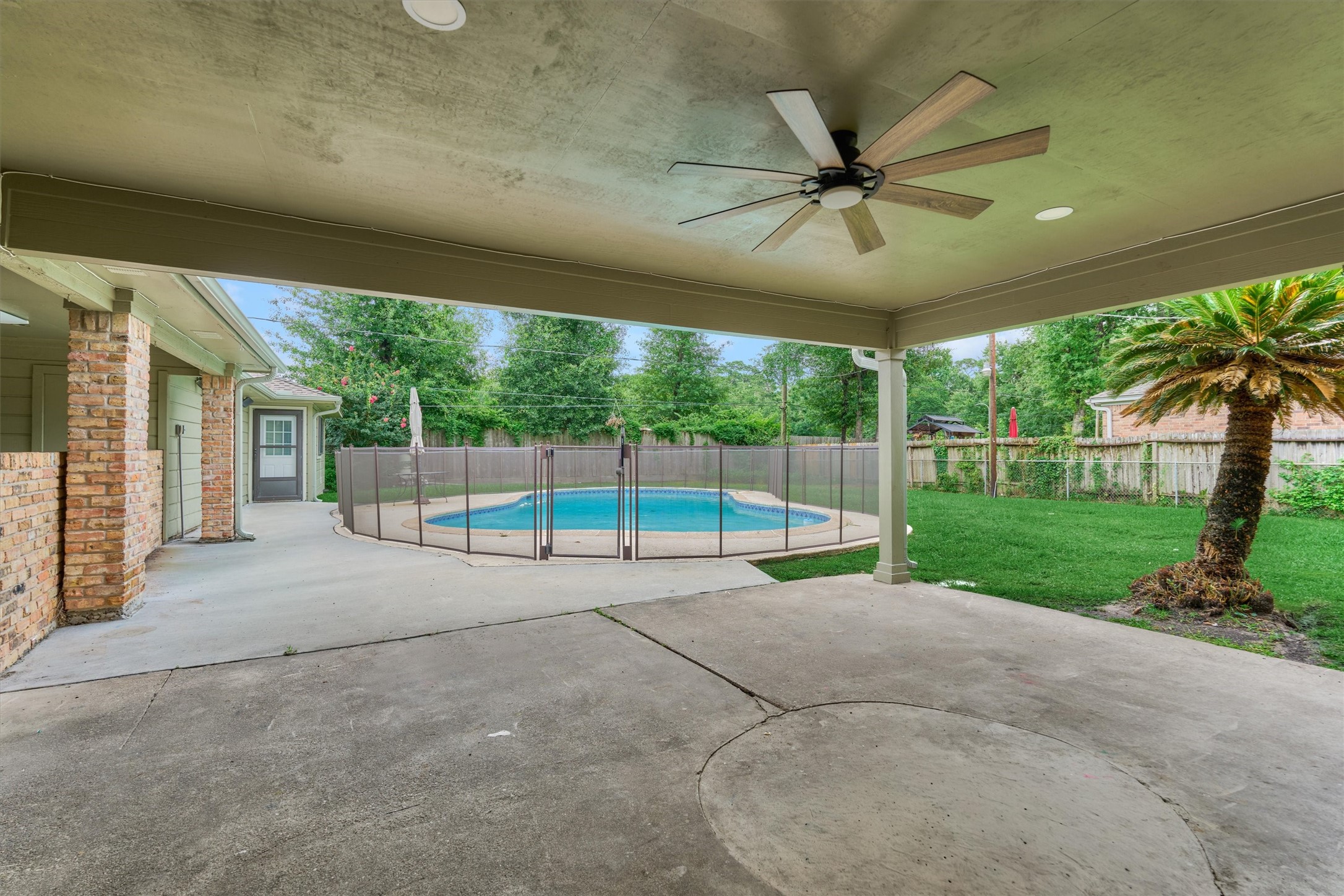 19426 Whitewood Drive Spring, TX 77373 - Photo 34 of 41 Patio with view of Casita, Pool and backyard.