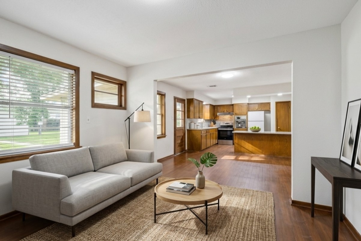kitchen and family virtually staged for idea