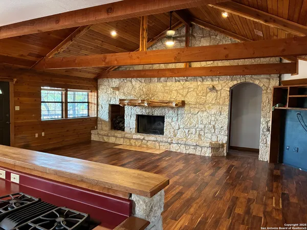 a view of livingroom with furniture and fireplace