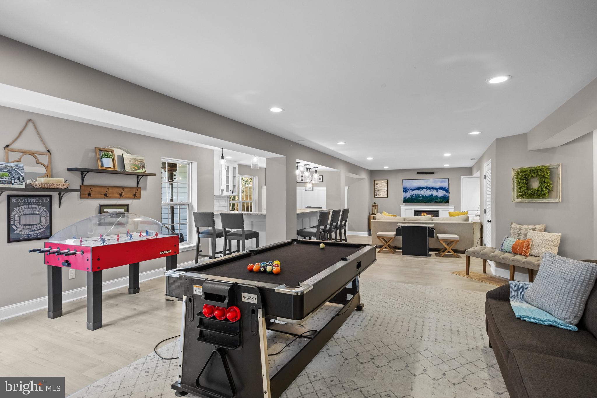 206 Sullivan Drive Mickleton, NJ 08056 - Photo 39 of 59 a living room with furniture a pool table and a couch