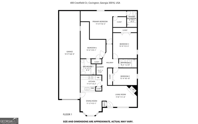 $2,045 | 400 Crestfield Circle, Covington, GA 30016