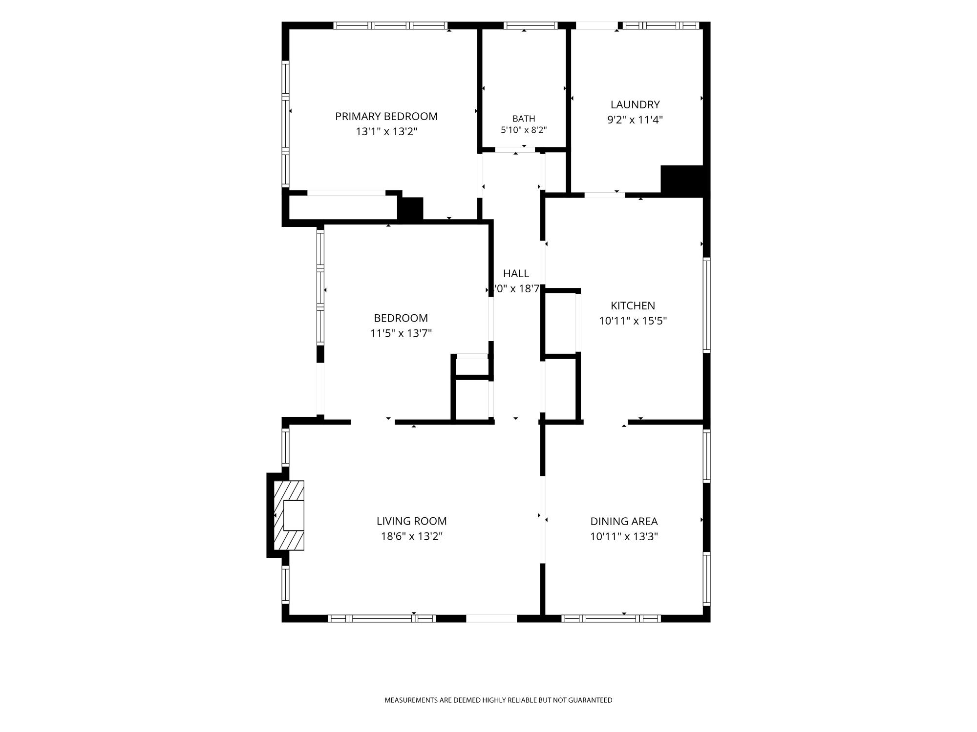 307 East 35th Street, Unit A Austin, TX 78705 - Photo 40 of 40 A clear, concise floor plan detailing the layout of a residence.