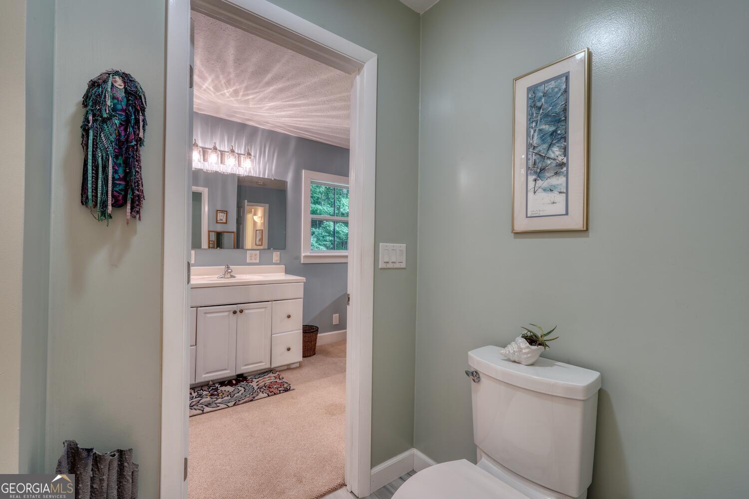 3291 Moccasin Creek Road Murphy, NC 28906 - Photo 34 of 78 a bathroom with a toilet sink and mirror