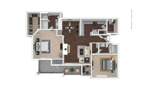 a picture of a living room with a large window