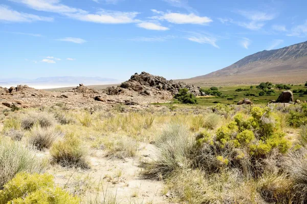 view of a large body of water with a building in the background
