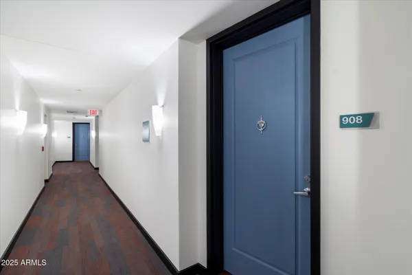 a view of a building with door