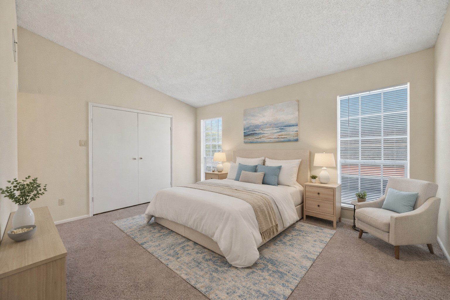 3100 Jeanetta Street, Unit 1004 Houston, TX 77063 - Photo 24 of 42 Virtually staged with soft neutrals, the primary suite is reimagined as a peaceful haven where a pair of tall windows invites the morning sun. (Virtually staged)