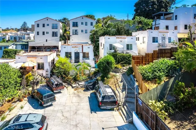 an aerial view of a city