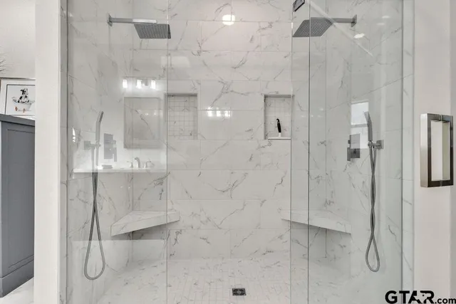 a bathroom with a shower