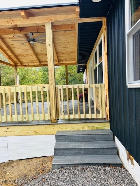 2445 McCord Hill Road Wellsburg, WV 26070 - Photo 28 of 37 Wooden terrace featuring a ceiling fan