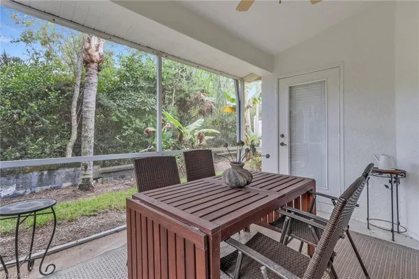 a view of an outdoor space with seating