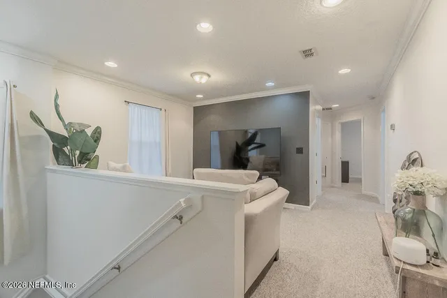 a living room with furniture