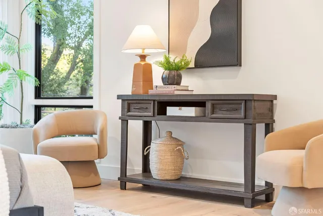 a view of a bathtub in a bathroom