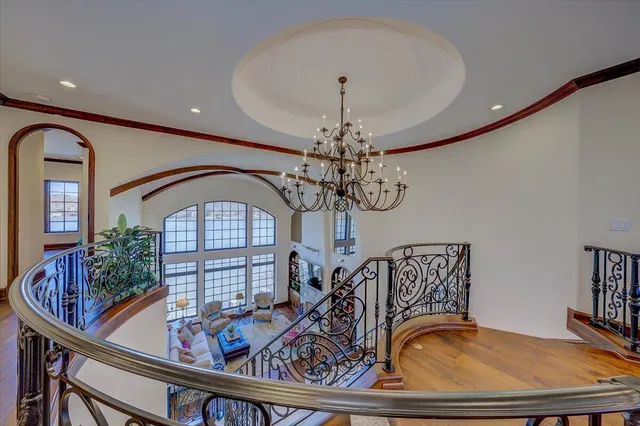 a aerial view of a house with a lake view