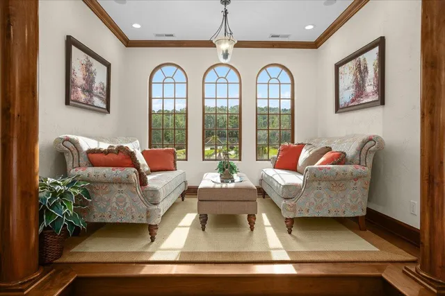 a view of a lake with houses