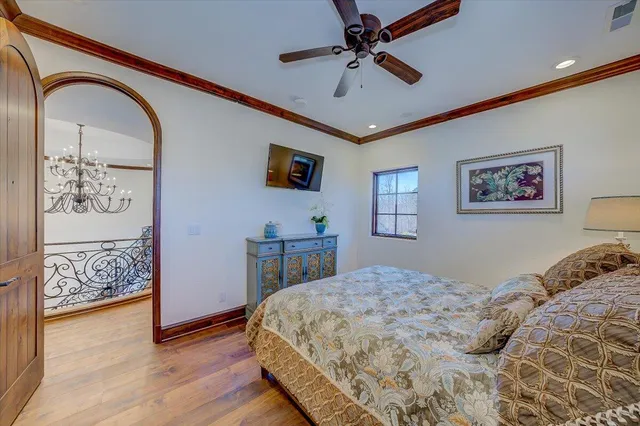 a aerial view of a house with a yard