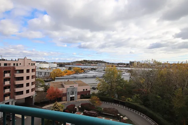 a view of a city from a balcony