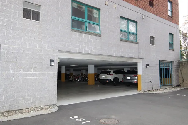 a front view of a building with street view