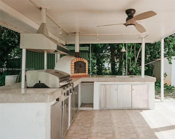 a view of a car parked on the side of the road