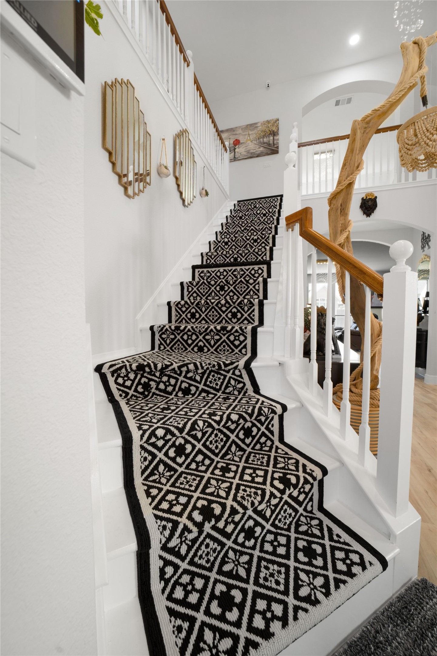 3032 Prairie Bluff Seguin, TX 78155 - Photo 16 of 23 Stairs featuring arched walkways and recessed lighting
