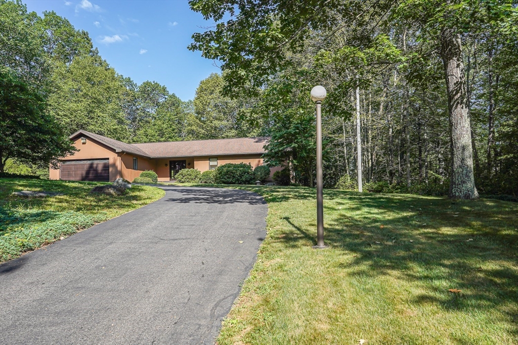 a view of house with a backyard