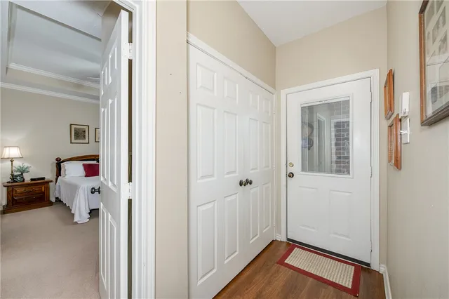 a view of livingroom with furniture and wooden floor