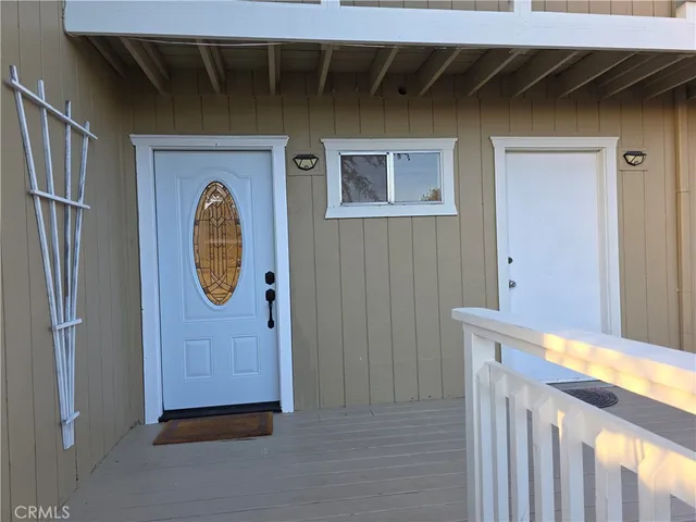a view of a door with a sink