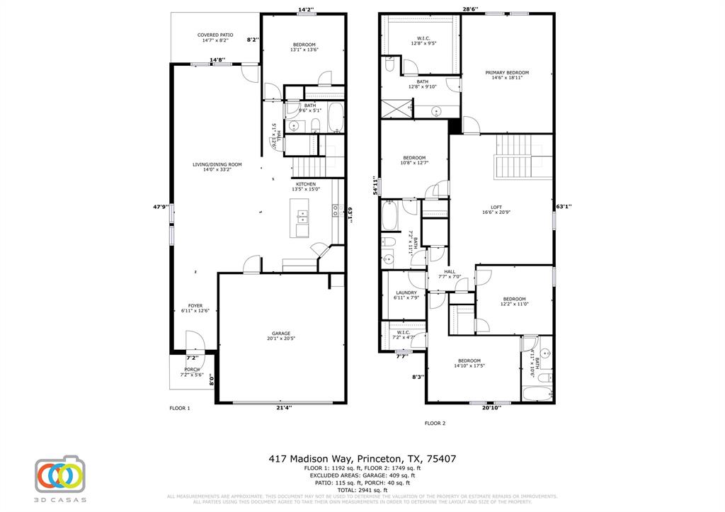 417 Madison Way Princeton, TX 75407 - Photo 40 of 40 View of home floor plan