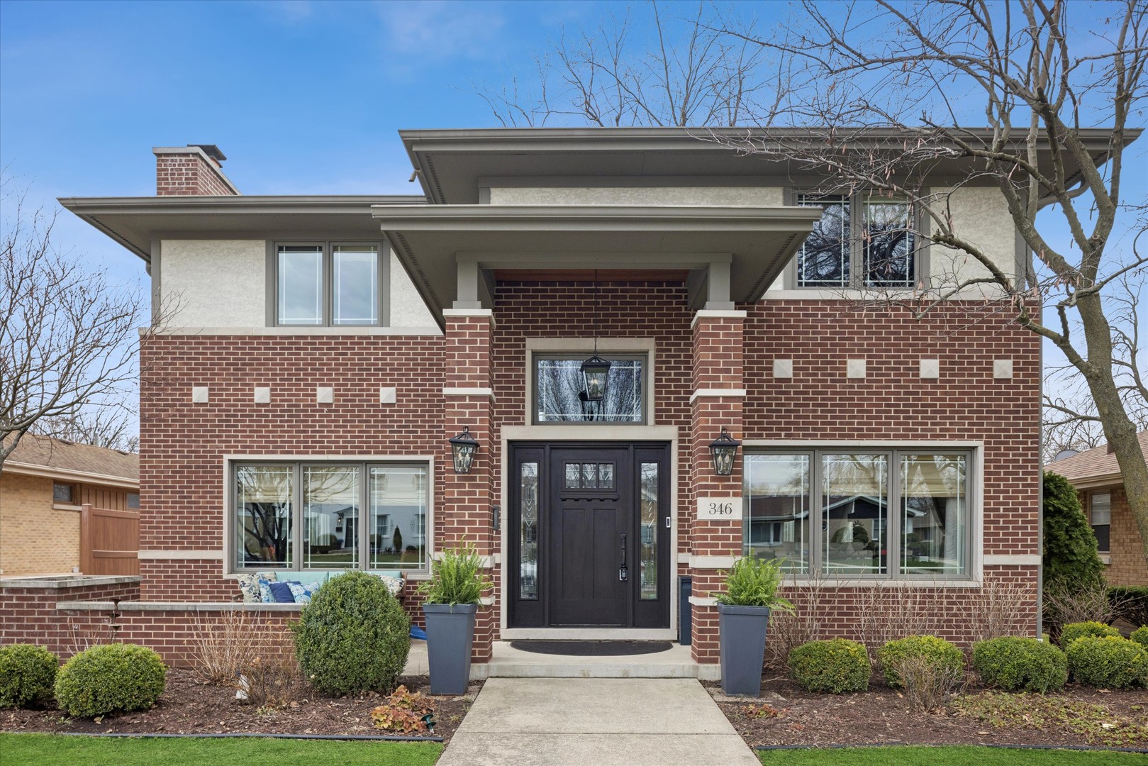 a front view of a house
