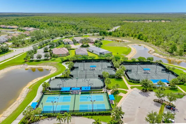 a view of a patio with table and chairs potted plants and palm tree