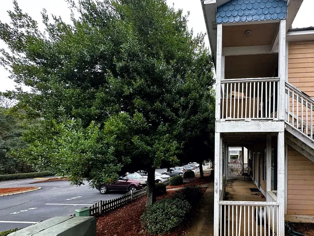 a view of a house with a balcony