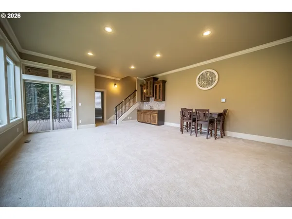 a view of a room with chairs