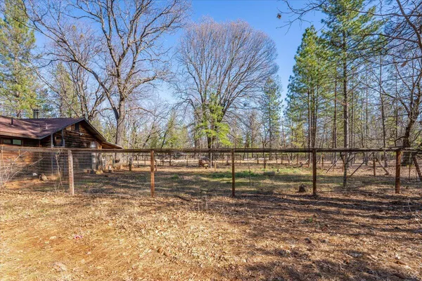 a backyard of a house with trees