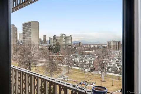 a view of a city from a balcony