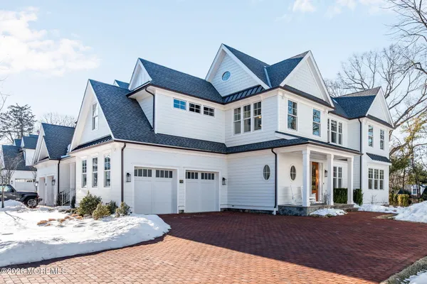 a front view of a house with a space