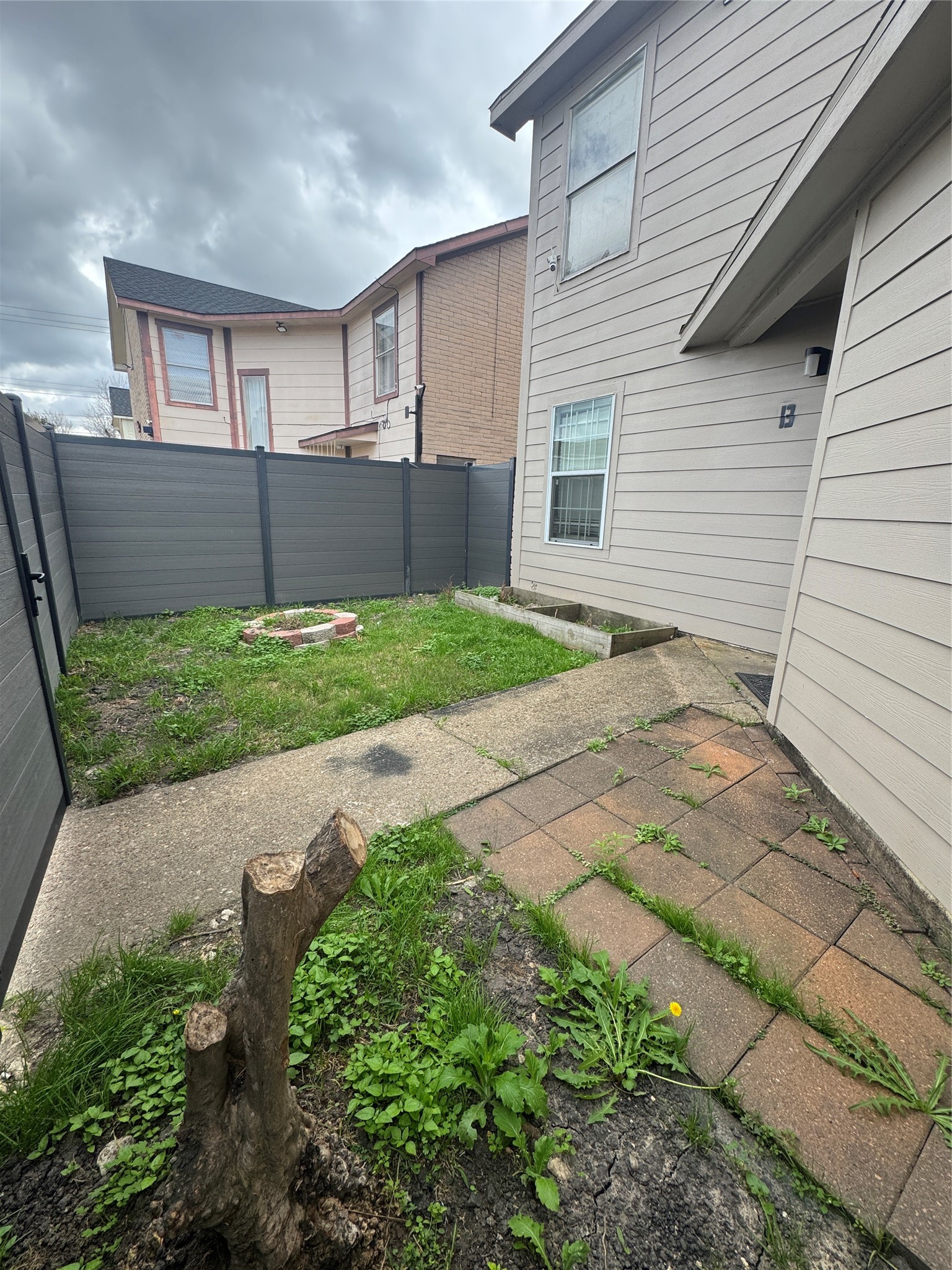 a backyard of a house