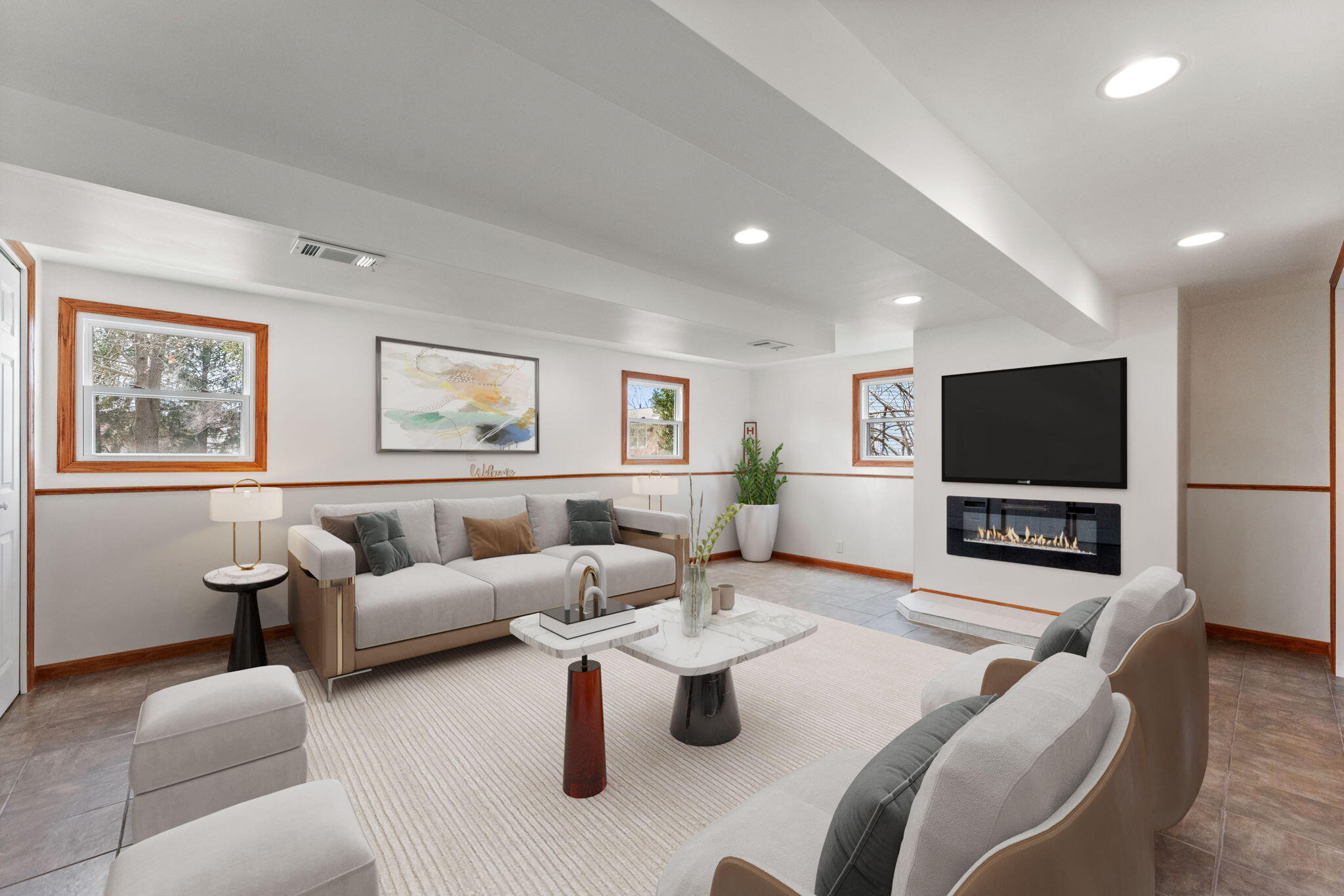 10473 North 493 East Demotte, IN 46310 - Photo 22 of 35 a living room with furniture and a flat screen tv