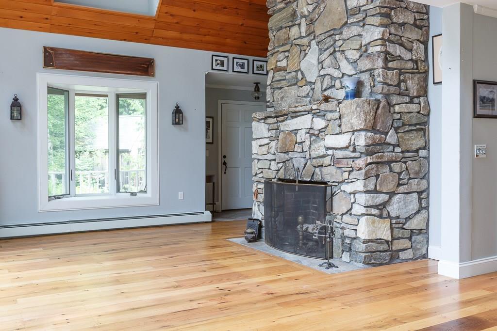 278 South Dyer Neck Road Newcastle, ME 04553 - Photo 10 of 29 Stone Fireplace in the Living Room,...