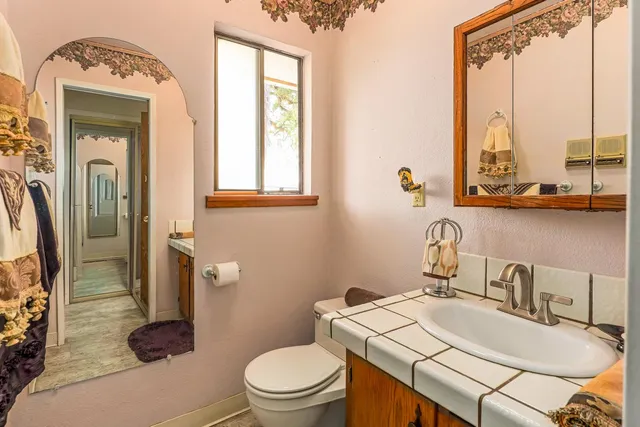 a view of a yard with an outdoor space