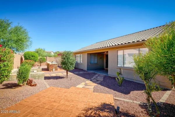 a view of a house with a patio