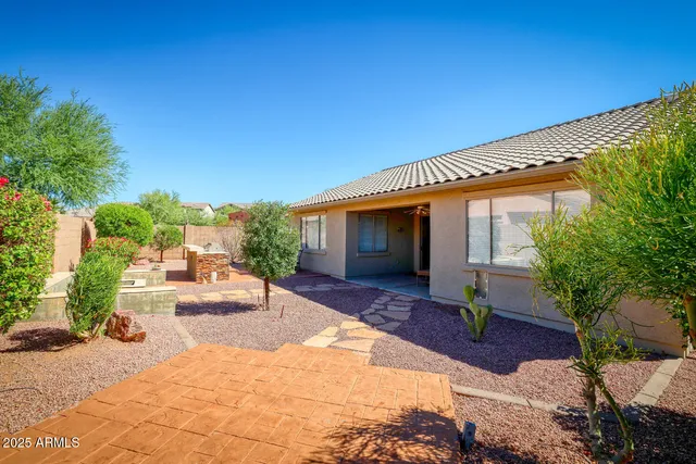 a view of a house with a patio
