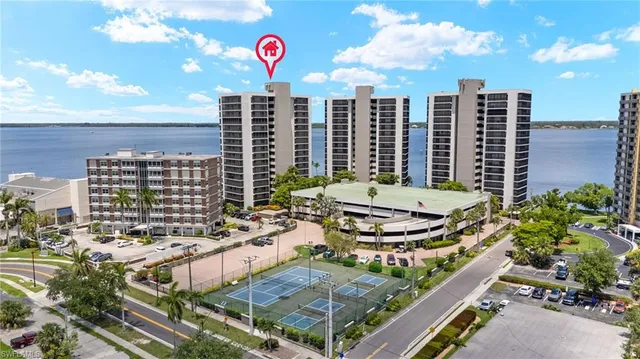 a view of a city with tall buildings