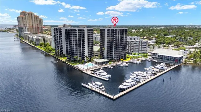a view of a lake from a yard