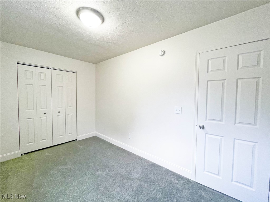 4949 East Radio Road Youngstown, OH 44515 - Photo 20 of 37 Unfurnished bedroom featuring carpet flooring, a textured ceiling, and a closet