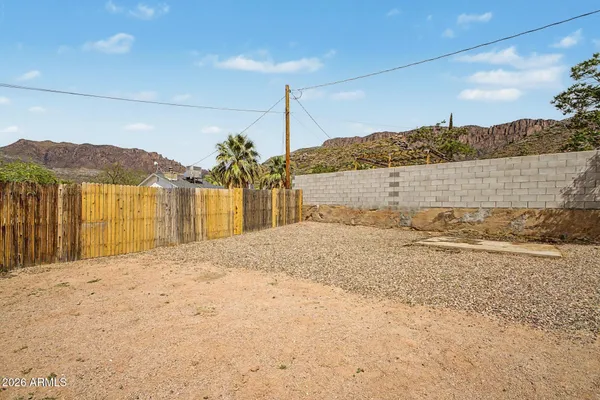 a view of a backyard