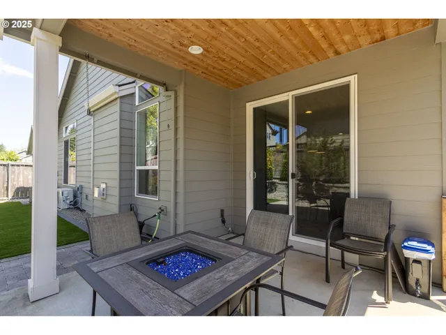 a outdoor space with furniture